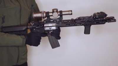 Shooting the BCM M4 GBBR. The scope and front end really helps control the recoil.