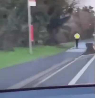 Officer you’re looking a little soaked...