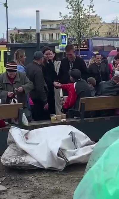 Angelina Jolie speak with Ukrainians on Lviv streets