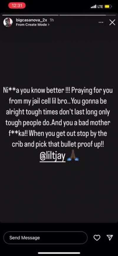 Casanova speaks on tjay being shot👀.. Idk why but the last part got me weak 💀Na Rs prayers