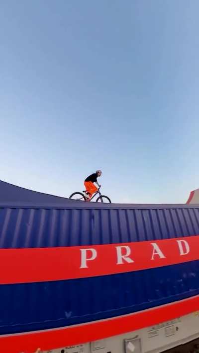 Second angle of David Godziek on a moving train