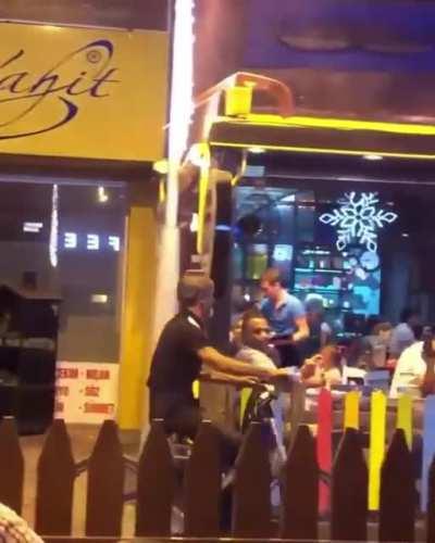 Drinking tea while riding the bike