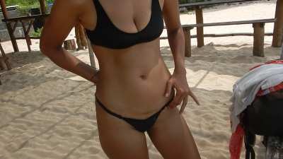 I am wearing 404 thong bikini bottom and 358 crop bikini top in Bali, Indonesia