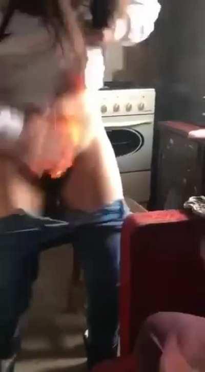 trying the firey haircut on pubes?