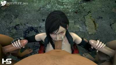 tifa foursome oral (hotstuff )[ final fantasy]