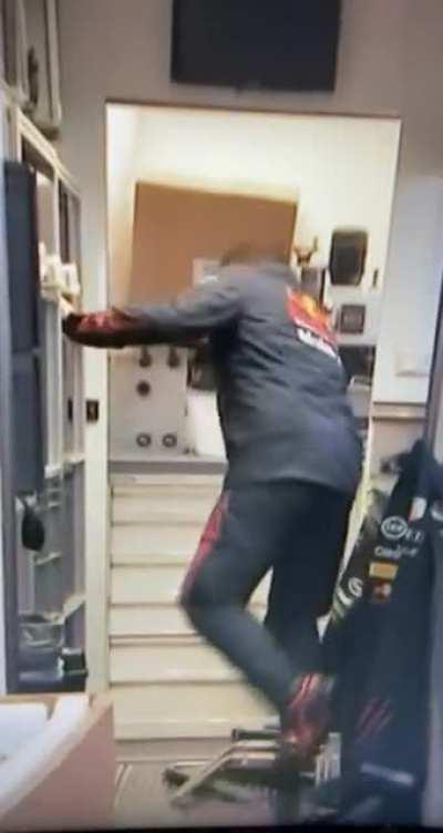 Even the Perez pit crew are hitting walls