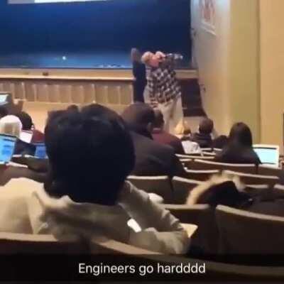 Shotgunning in the middle of class without the professor noticing