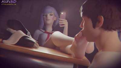 Worshipping D.va foot (AllFs3D) [Overwatch]