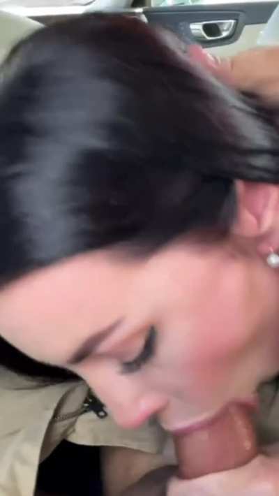 She Gets Her Cum Lunch in The Car Park