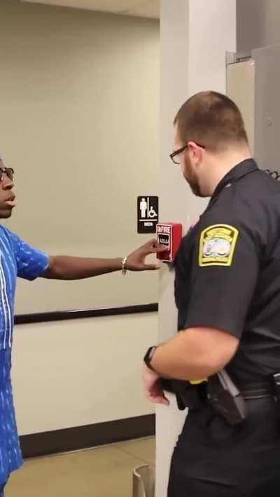 Tiktoker pulling fire alarm