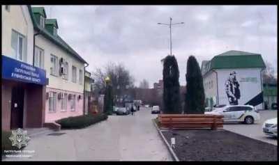 Mural of Oleksandr Matsyievskyi who was killed by Russians after saying “Slava Ukraini!” is completed in Rivne (credit: National Police)