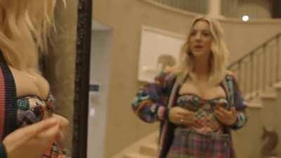 Kaley checking out the girls