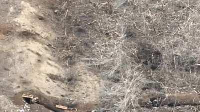 UA POV What is said by Telegram to be a failed Russian assault on Ukrainian positions in Bakhmut. KIA seen