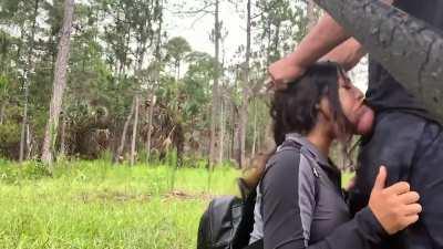 Face Fucked in the wild woods!!