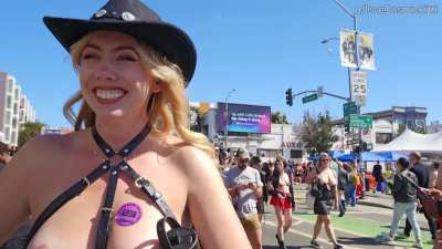 Teasing the crowd at folsom!