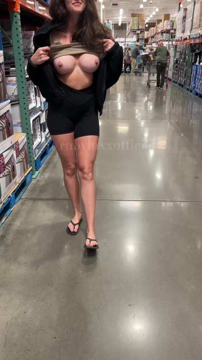 I'm a Costco girl, of course my tits are out