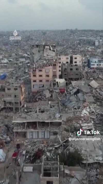 Drone footage shows destruction of Gaza after 500 days of genocide.
