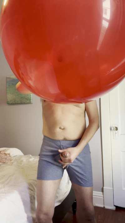 This balloon got so big & tight with each blow that, once I started moaning, it didn’t take much to cum (you can hear it spilling onto the floor)!