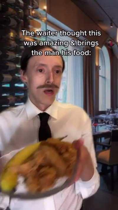 Blind man at a restaurant