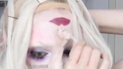 Upside-down face makeup