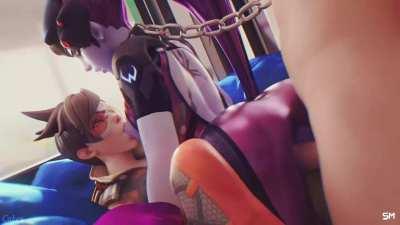 Widowmaker gets fucked and her tits sucked (Cakeofcakes) [Overwatch]