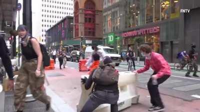 Abolish ICE protesters thrown and arrested in NYC.