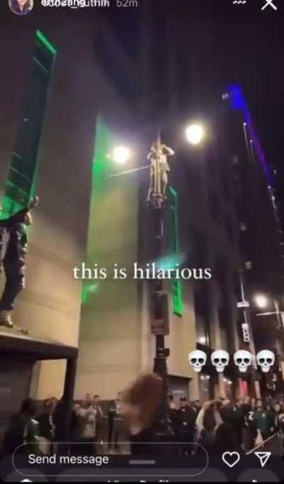 climbing bus shelter