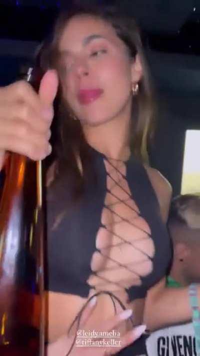 Getting her drink on