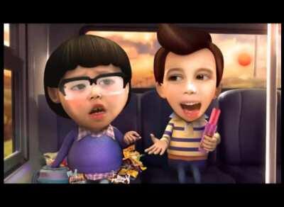 The annoying 2 kids (from that hospital commercial but snack, not actually hospital) are back in this commercial with same brand!