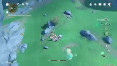 Guy gets gangbanged by three slimes in the air (watch at your own risk)