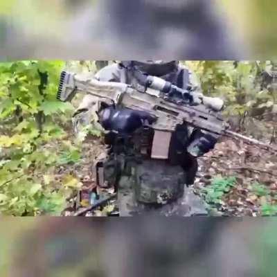 RU POV: Russian Soldier Acquires NATO Rifle (From Recent Battle?)