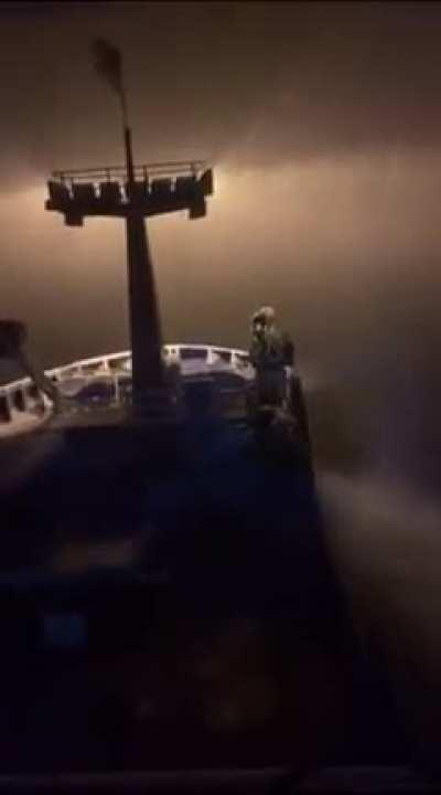 Snowstorm in the middle of the ocean.🌨️🌊