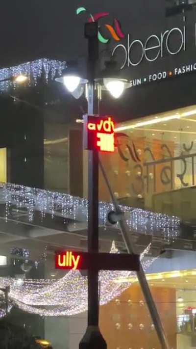 Someone hacked the sign near Oberoi Mall. He’s got a point though.