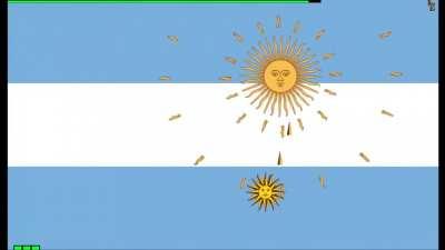 Flag of Argentina but cagandose a tiros con el sol de Uruguay