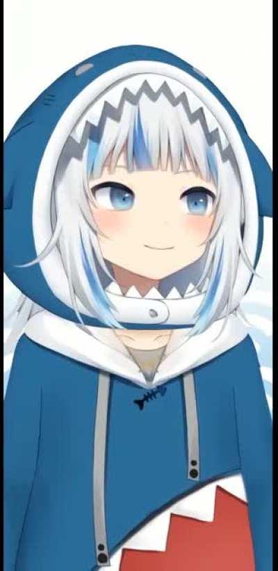 I upscaled Gawr Gura's debut video using Waifu2x and crop it so I can use it as my phone's live wallpaper :3