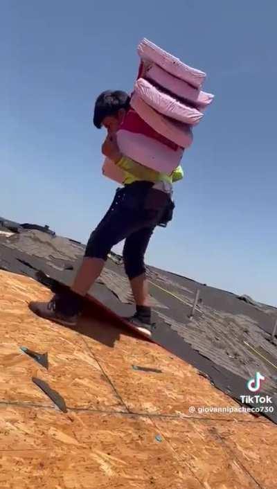 Just walking on a roof