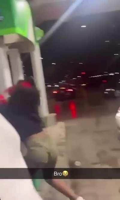 Girl gets swung by her hair and tossed