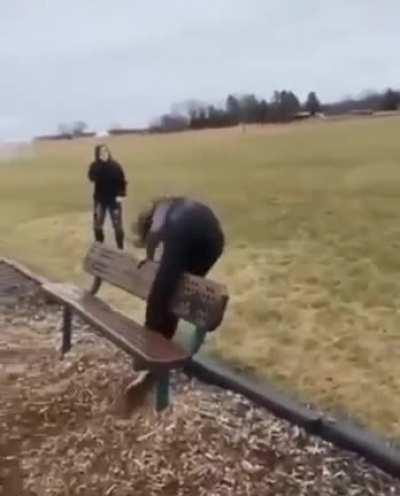 Try to jump this bench....