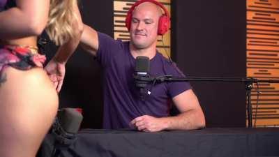 Kelsi monroe getting her ass grabbed on a podcast