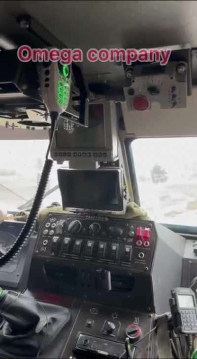 UA 46th Airmobile Brigade MRAP and tank assaulting RU position