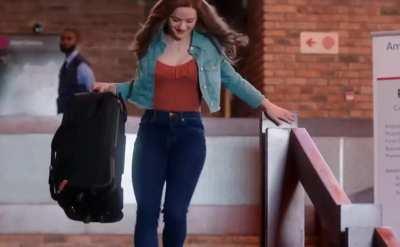 Joey king Bouncy as she run down stairs