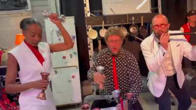 The Simpsons theme song entirely performed with recycled objects