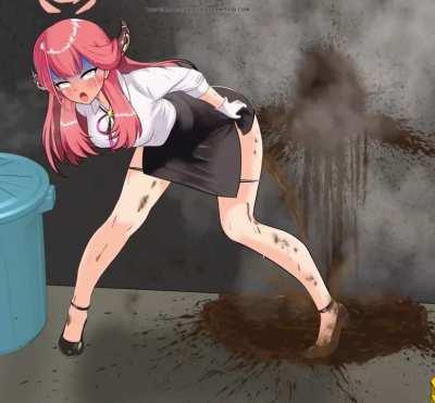 Girl office food laxative 