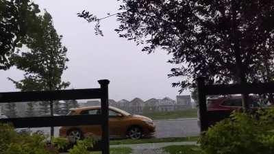 Trying to save my car from hail but thought I forgot the fob for the underground parking mid dash - Copperfield SE