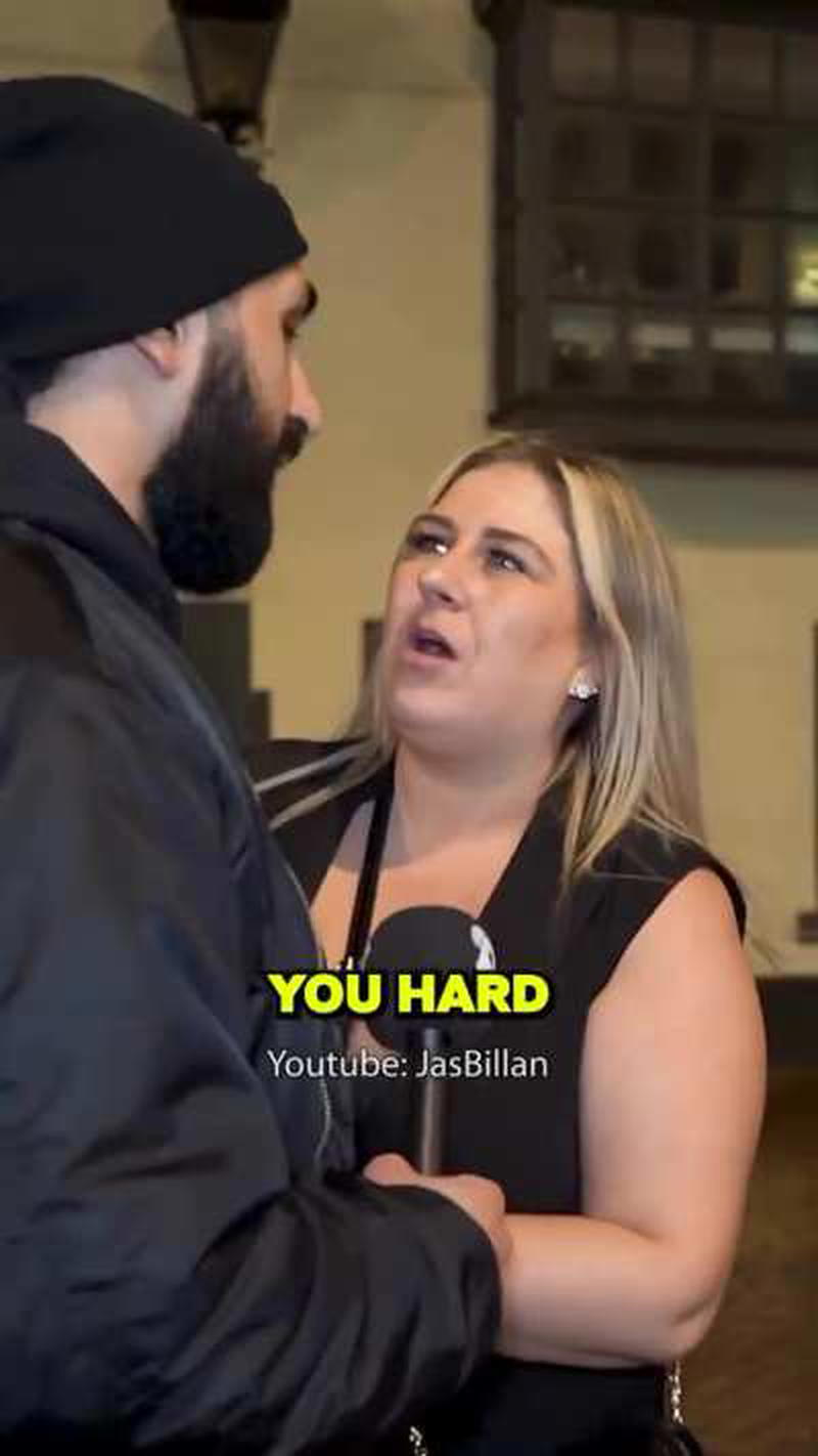 MC interrupts a street interview 