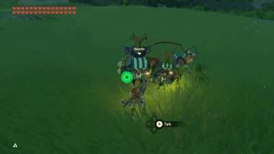 Each Beedle on the map exists as a separate NPC. So I brought 4 Beedles together to make a band!