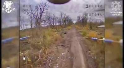 Ukrainian Patrol Police Brigade Predator took out Russian soldiers and vehicles with fiber-optic and radio controlled FPV drone. Toretsk direction. 29.10.2025