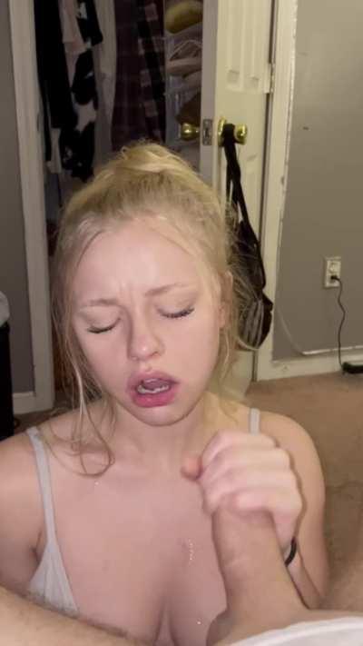 Cute Blonde Loves Making Him Cum