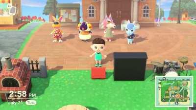 my Villagers started Singing in the Plaza, When Sherb Decided their Performance was Lacking. Mainly him