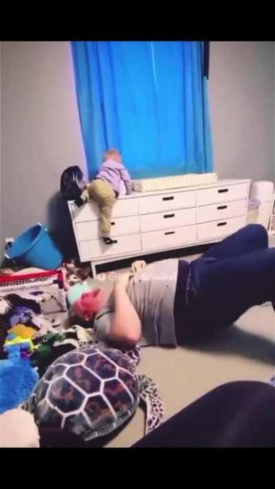 Son smacked down father.